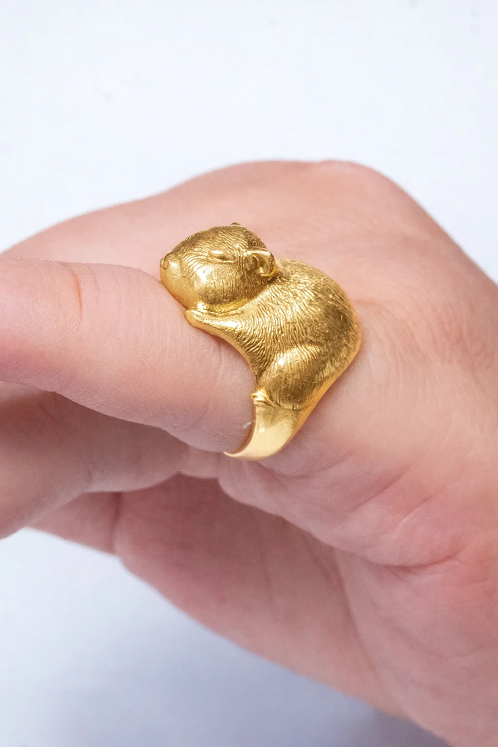 El anillo ganador puesto en la mano
